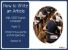 AQA GCSE English Language - Writing an Article Teaching Resources (slide 1/77)